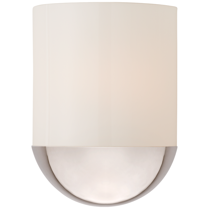 Carrisa Small Sconce With White Glass-Visual Comfort-VISUAL-BBL 2155PN-WG-Wall LightingPolished Nickel-3-France and Son