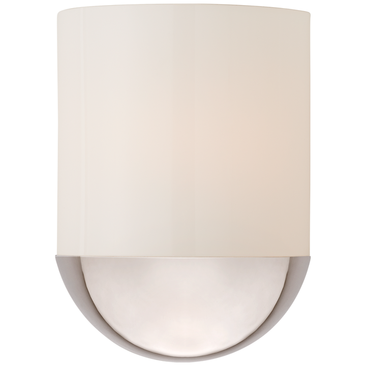 Carrisa Small Sconce With White Glass-Visual Comfort-VISUAL-BBL 2155PN-WG-Wall LightingPolished Nickel-3-France and Son