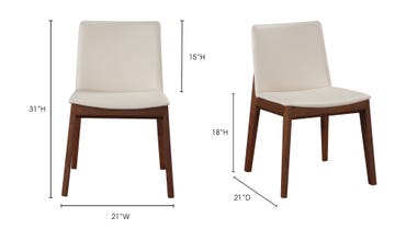 Deco Dining Chair White Pvc - Set Of Two-Moes-MOE-BC-1016-05-Dining Chairs-9-France and Son