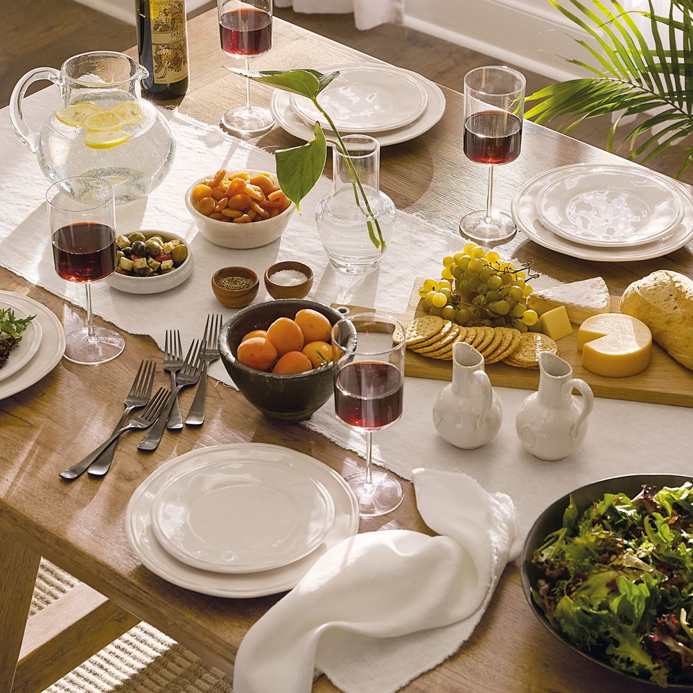 Vineyard Row Rectangle Dining Table with Two 20-inch Leaves - Light Wood