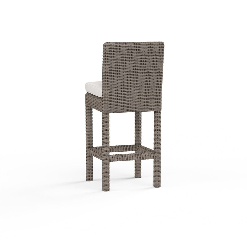Outdoor Bar Stools Coronado Barstool in Canvas Flax w/ Self Welt
