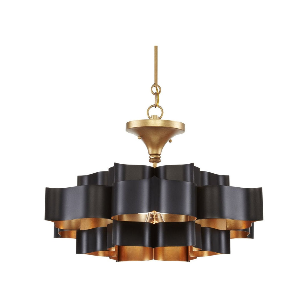 Grand Lotus Small Black Chandelier