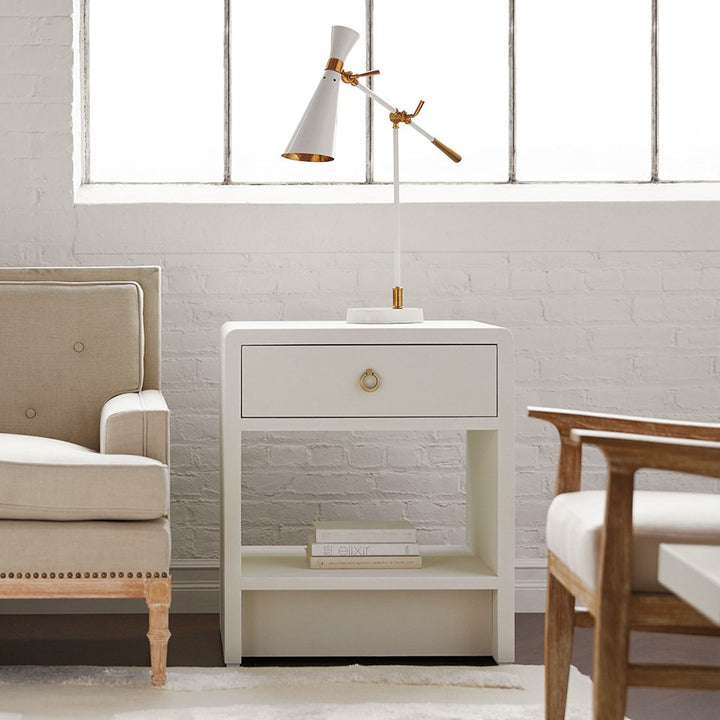 Benjamin Linen 1-Drawer Side Table