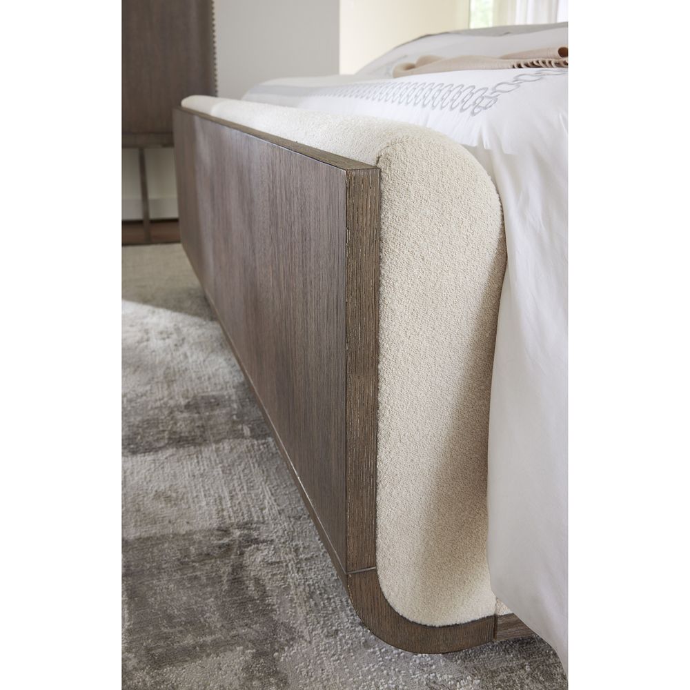 Beds Modern Mood King Upholstered Panel Bed - Dark Wood