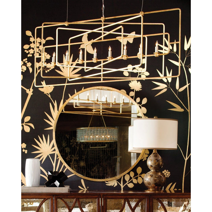 Metro Gold Rectangular Chandelier