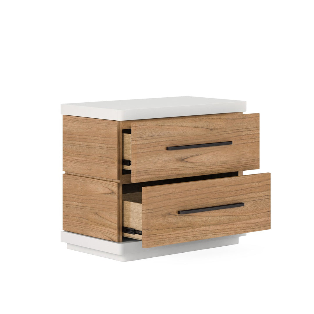 Portico Nightstand - Brown, White