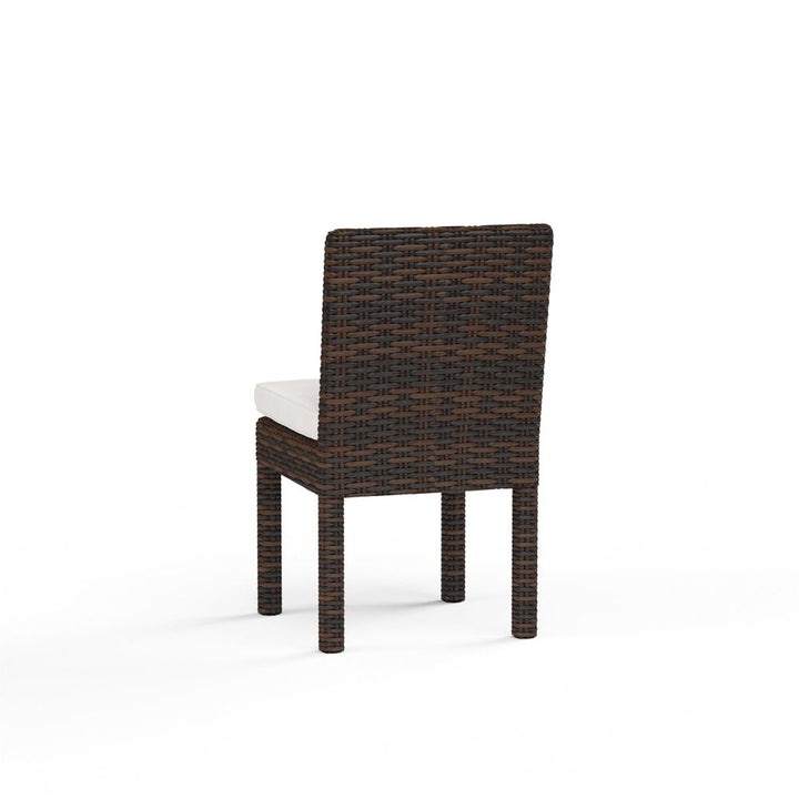 Outdoor Dining Chairs Montecito Armless Dining Chair in Canvas Flax w/ Self Welt