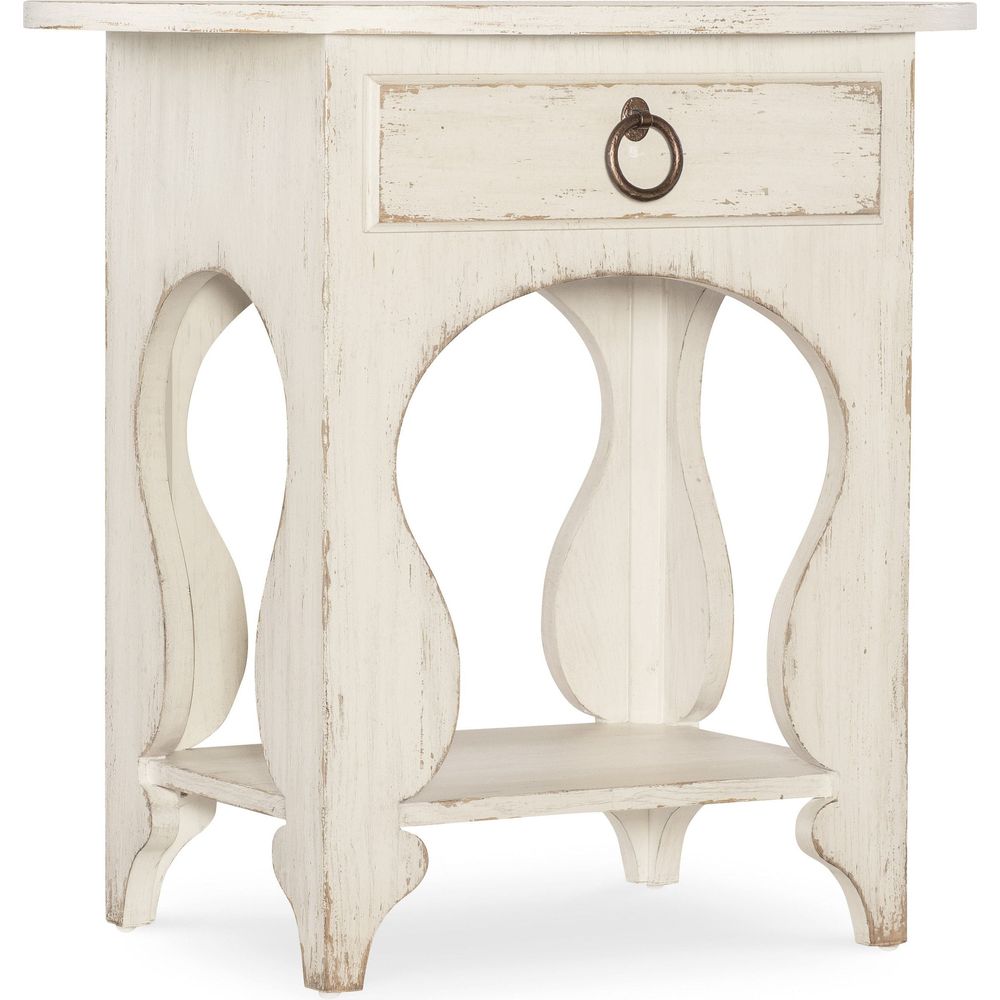 Nightstands Americana One-Drawer Oval Nightstand - Whites/Creams/Beiges