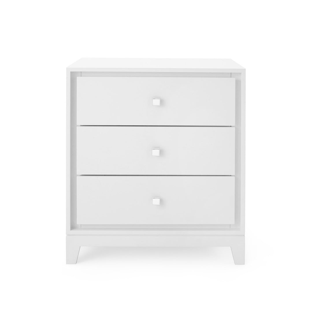 Bergamo 3-Drawer Side Table, White Pearl