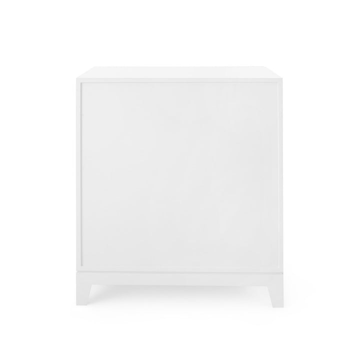 Bergamo 3-Drawer Side Table, White Pearl