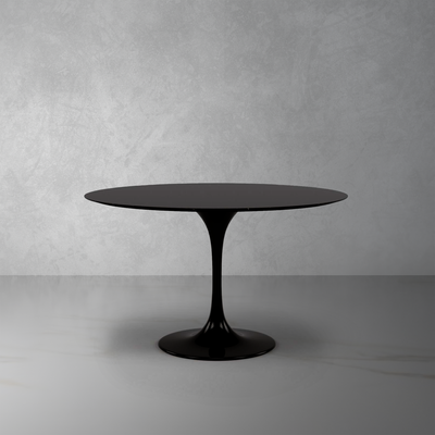 Pedestal Dining Table - 47" Diameter - Black Granite-France & Son-RT335RBLACK-Dining Tables-1-France and Son