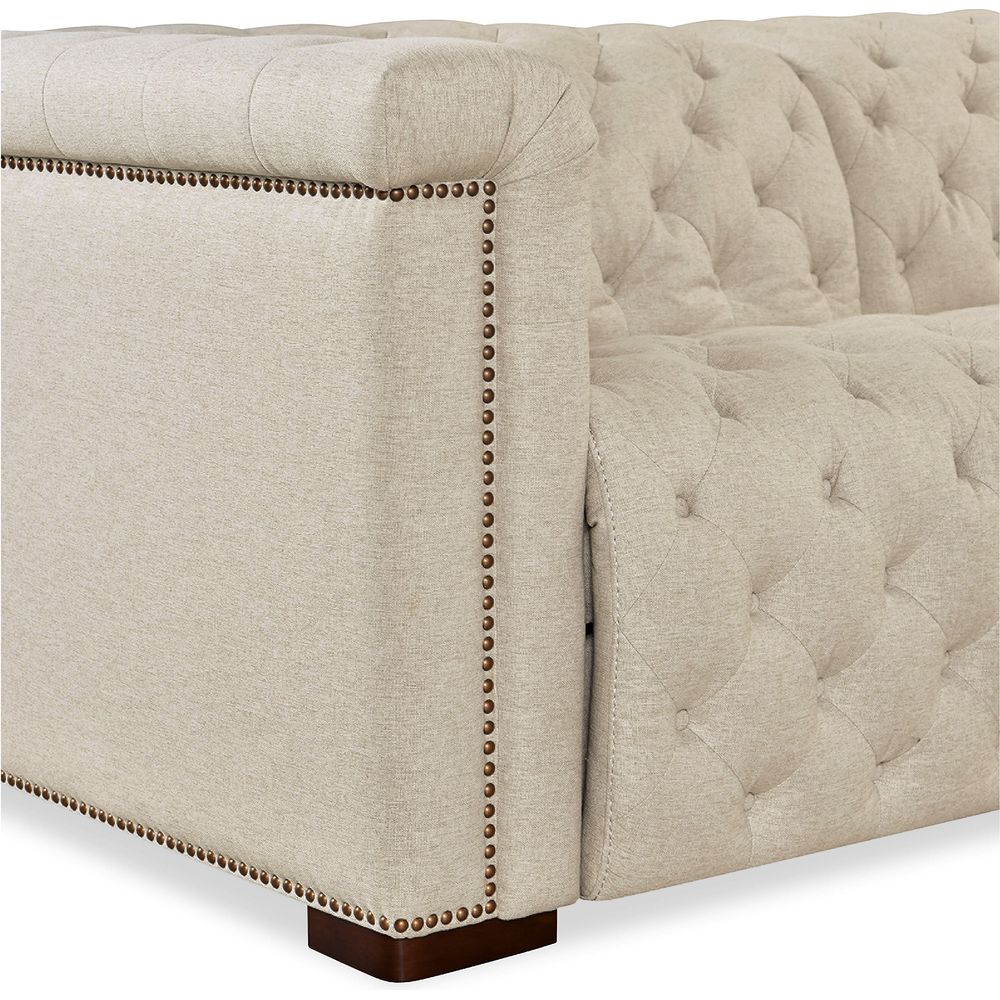 Savion Deux 5 Seat Sectional with Four Power Recliners and Six Power Headrests - Beige