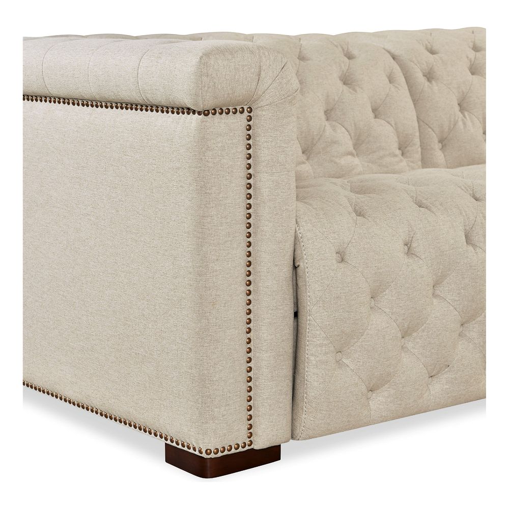 Vanguard Deux 5 Seat Sectional with Four Power Recliners and Six Power Headrests - Beige