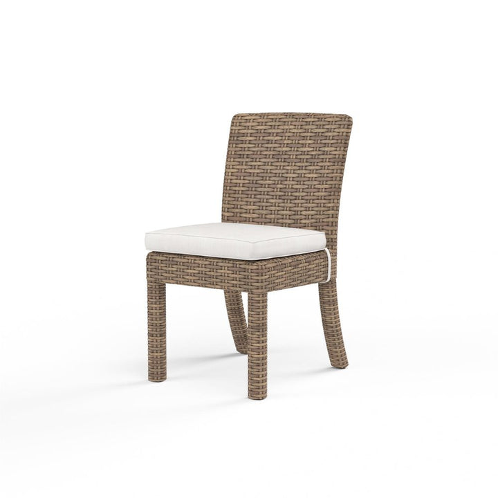 Outdoor Dining Chairs Havana Armless Dining Chair in Canvas Flax w/ Self Welt