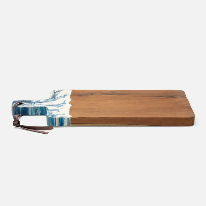 Austin Blue Swirled Serving Board Resin/Natural Teak 235X12