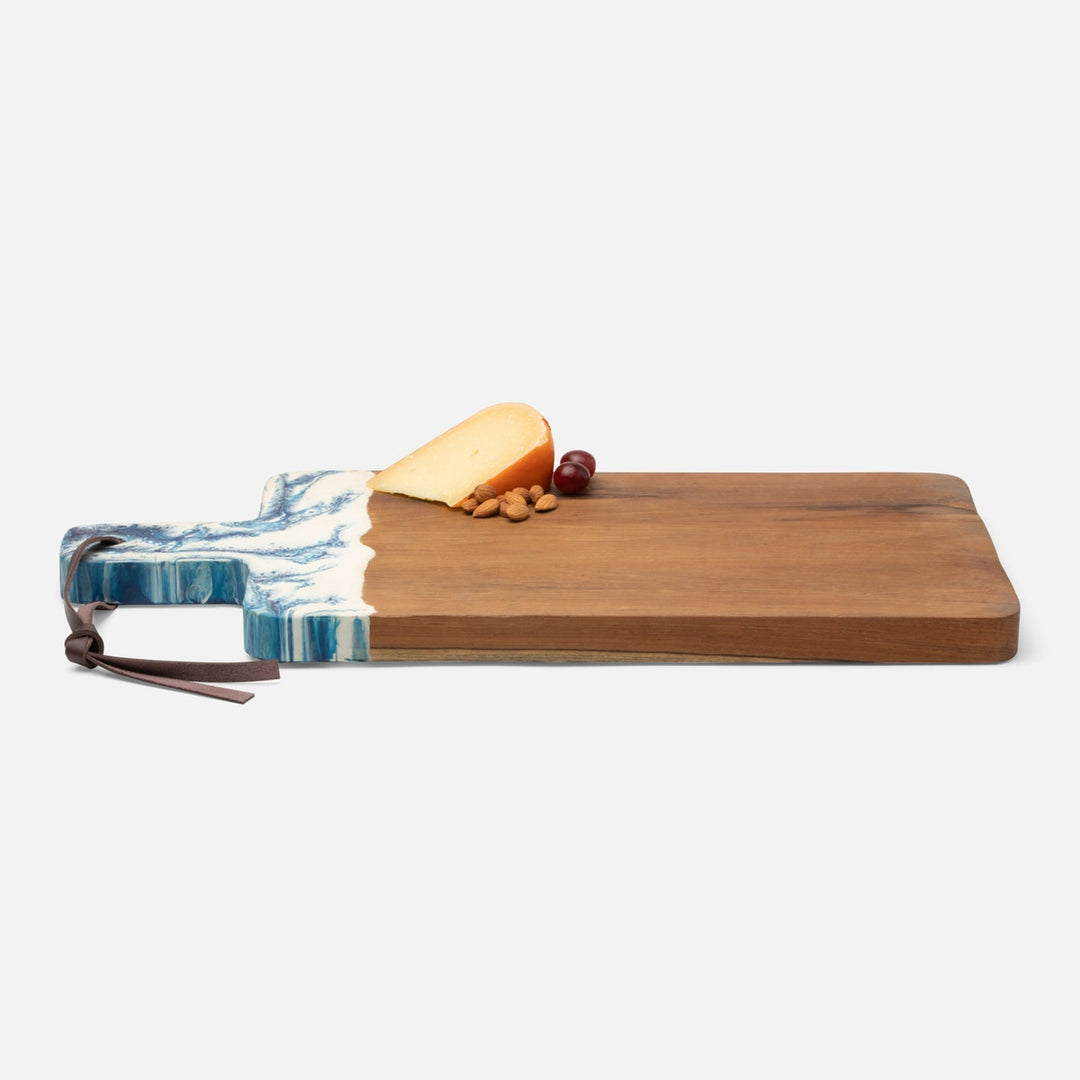 Austin Blue Swirled Serving Board Resin/Natural Teak 235X12