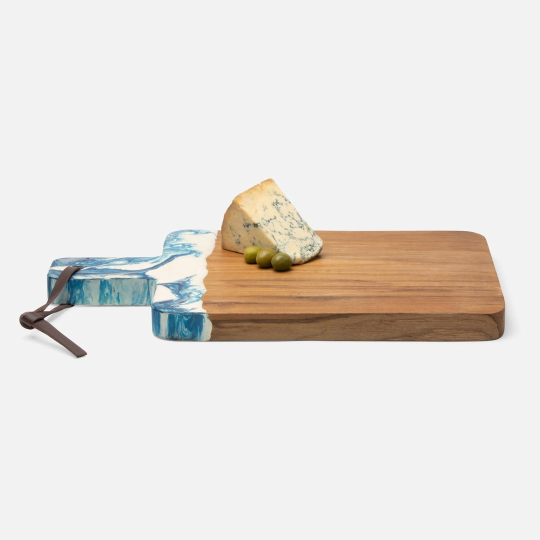Austin Blue Swirled Serving Board Resin/Natural Teak 195X12