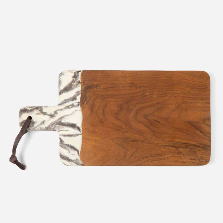 Austin Brown Swirled Serving Board Resin/Natural Teak 235X12