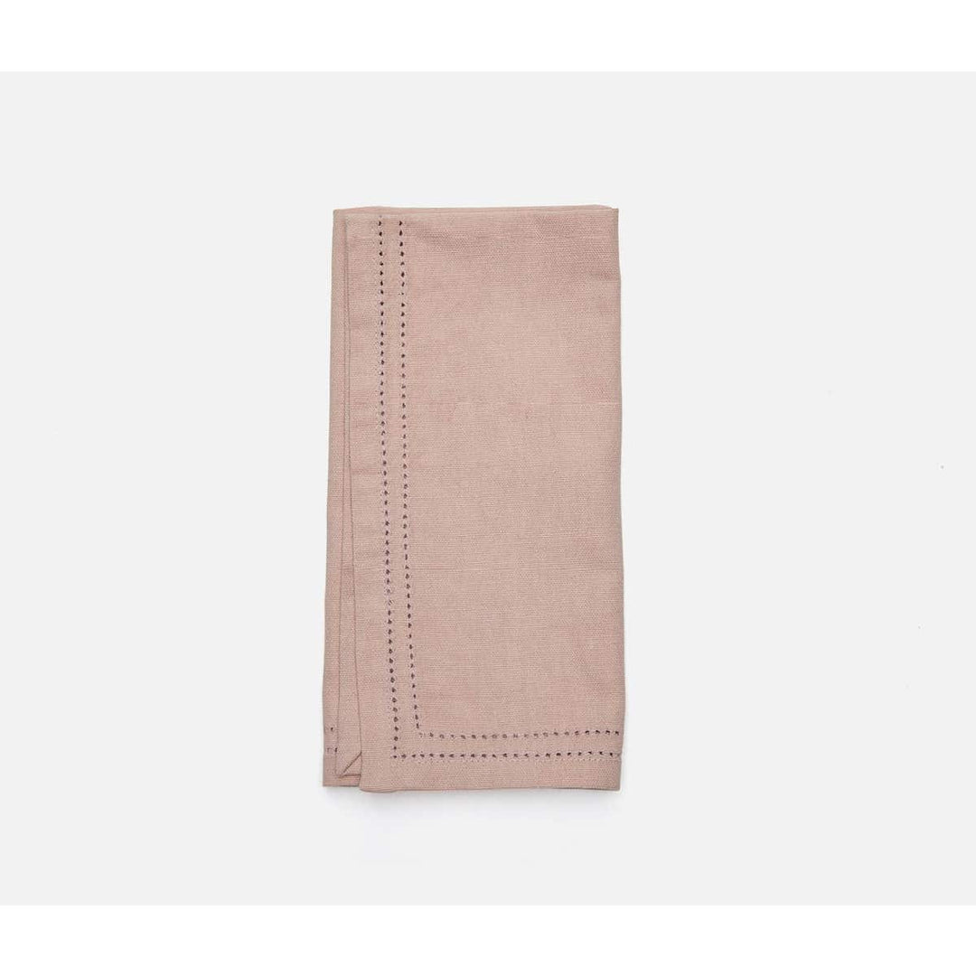 Betty Dusty Rose Double Eyelet Cocktail Napkin Cotton Canvas 10X10 Pack/4