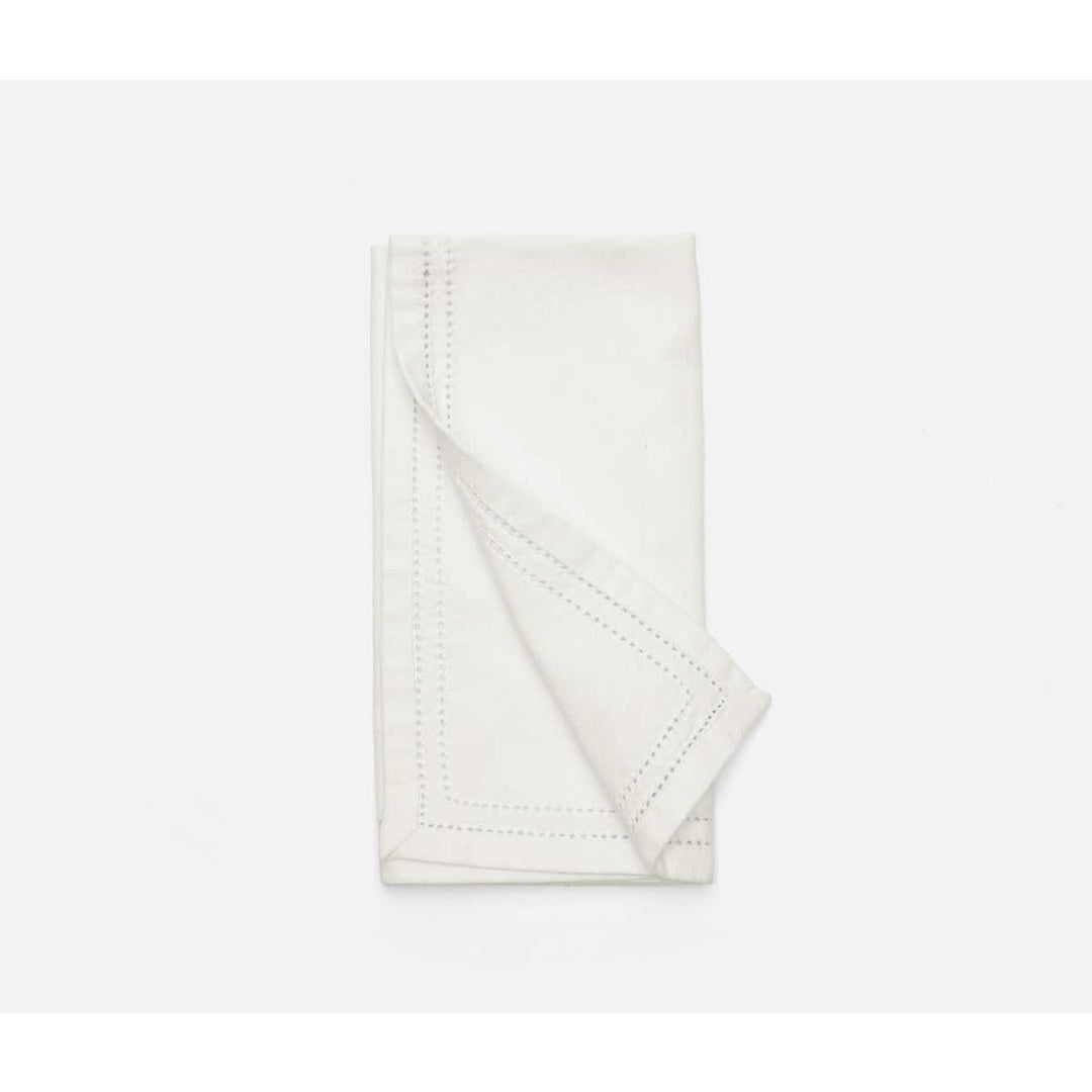 Betty Ivory Double Eyelet Cocktail Napkin Cotton Canas 10X10 Pack/4
