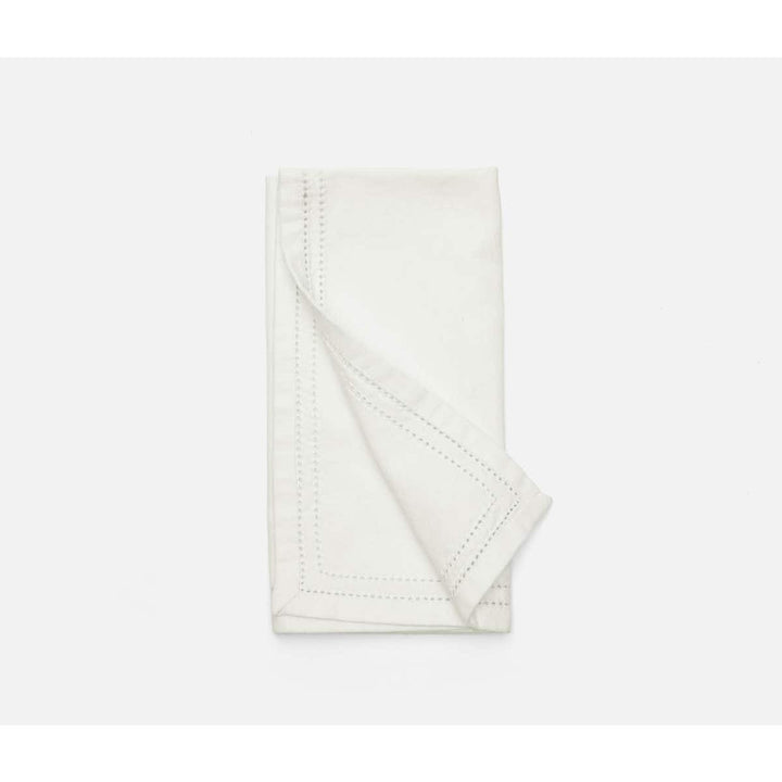 Betty Ivory Double Eyelet Cocktail Napkin Cotton Canas 10X10 Pack/4