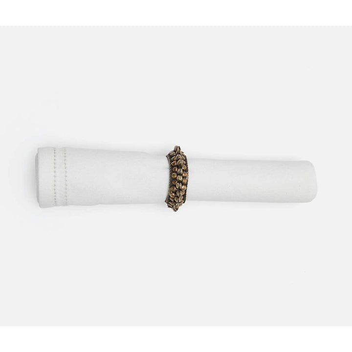 Betty Ivory Double Eyelet Cocktail Napkin Cotton Canas 10X10 Pack/4