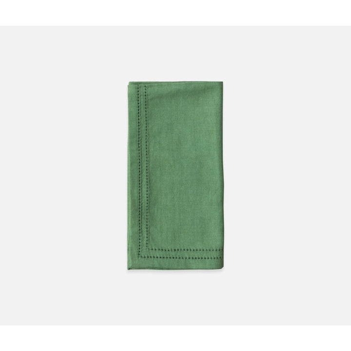 Betty Ivy Green Double Eyelet Cocktail Napkin Cotton Canvas 10X10 Pack/4
