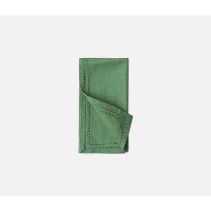 Betty Ivy Green Double Eyelet Cocktail Napkin Cotton Canvas 10X10 Pack/4
