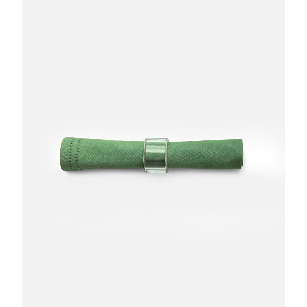 Betty Ivy Green Double Eyelet Cocktail Napkin Cotton Canvas 10X10 Pack/4
