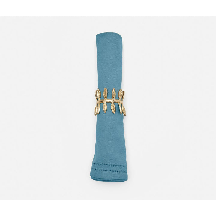 Betty Dusty Teal Double Eyelet Cocktail Napkin Cotton Canvas 10X10 Pack/4