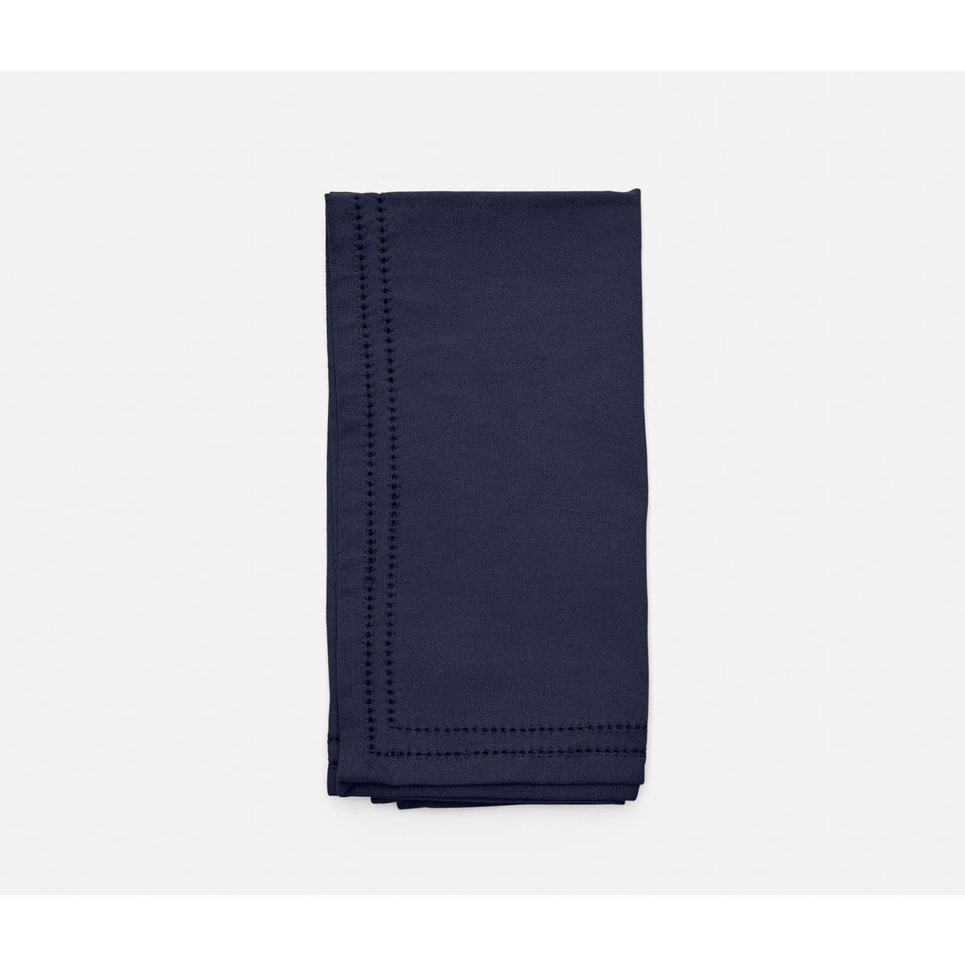Betty Navy Double Eyelet Cocktail Napkin Cotton Canvas 10X10 Pack/4