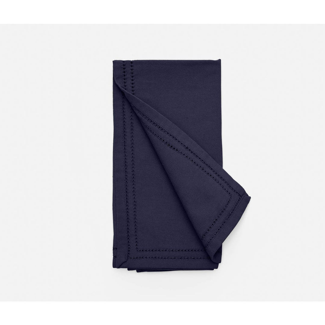 Betty Navy Double Eyelet Cocktail Napkin Cotton Canvas 10X10 Pack/4