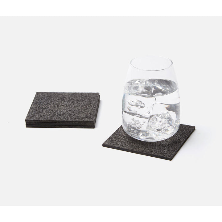 Henry Dark Mushroom Square Coasters Boxed Set Of 4