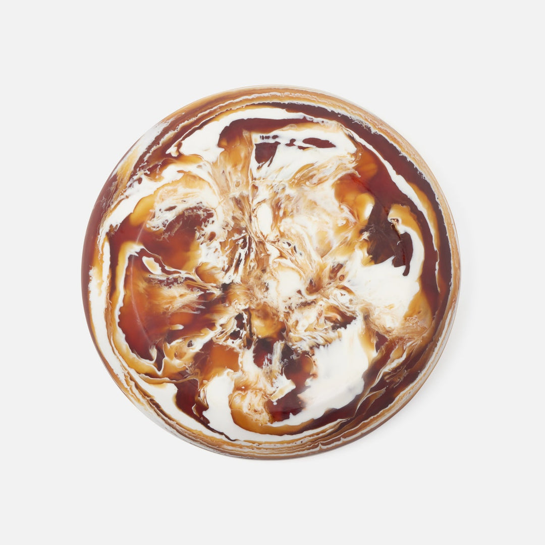 Hugo Amber Swirled Chip And Dip Bowl Resin