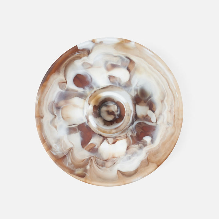 Hugo Brown Swirled Chip And Dip Bowl Resin