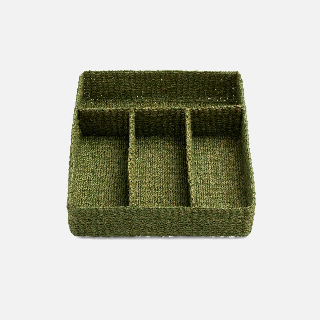 Voru Green Flatware Tray Abaca Fiber