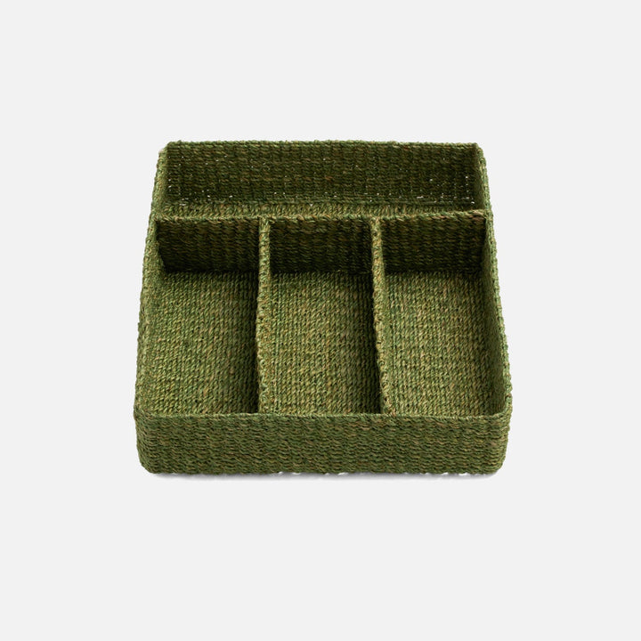 Voru Green Flatware Tray Abaca Fiber