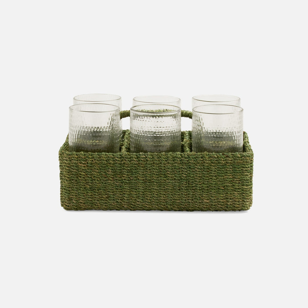 Voru Green Glassware Caddy Abaca Fiber