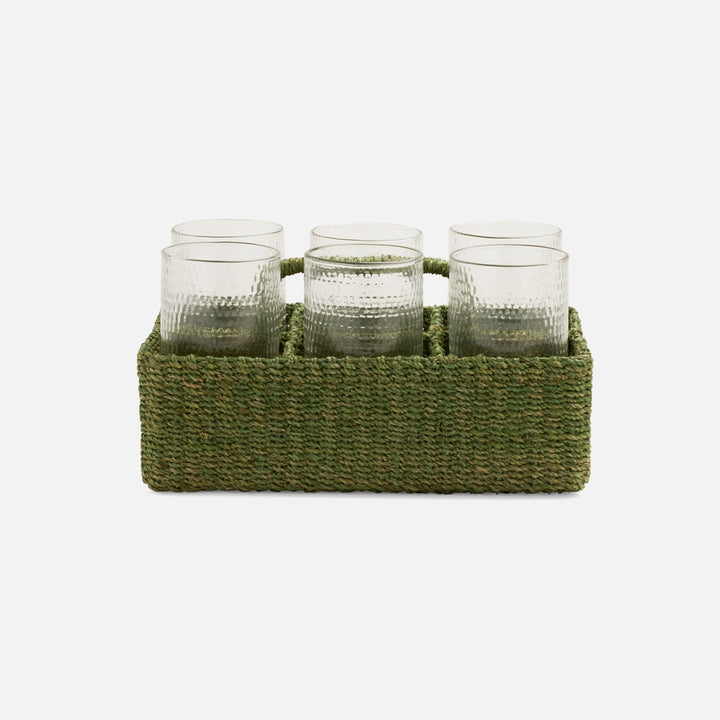 Voru Green Glassware Caddy Abaca Fiber
