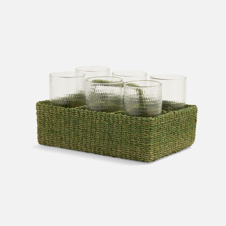 Voru Green Glassware Caddy Abaca Fiber