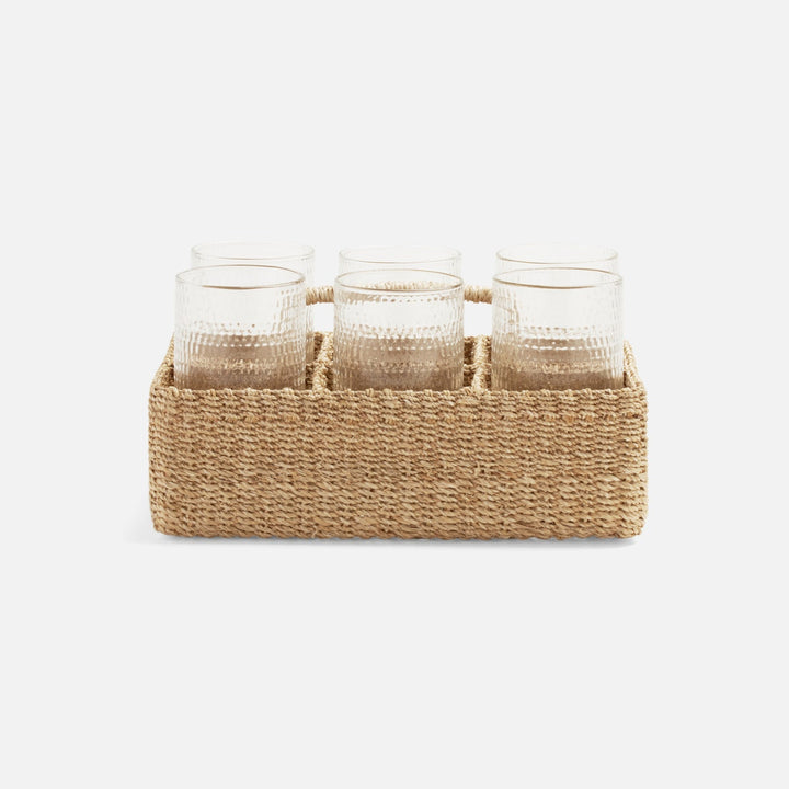 Voru Natural Glassware Caddy Abaca Fiber