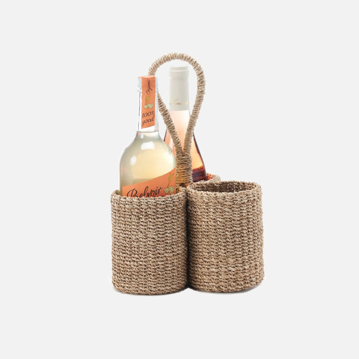 Voru Natural Wine Caddy Abaca Fiber