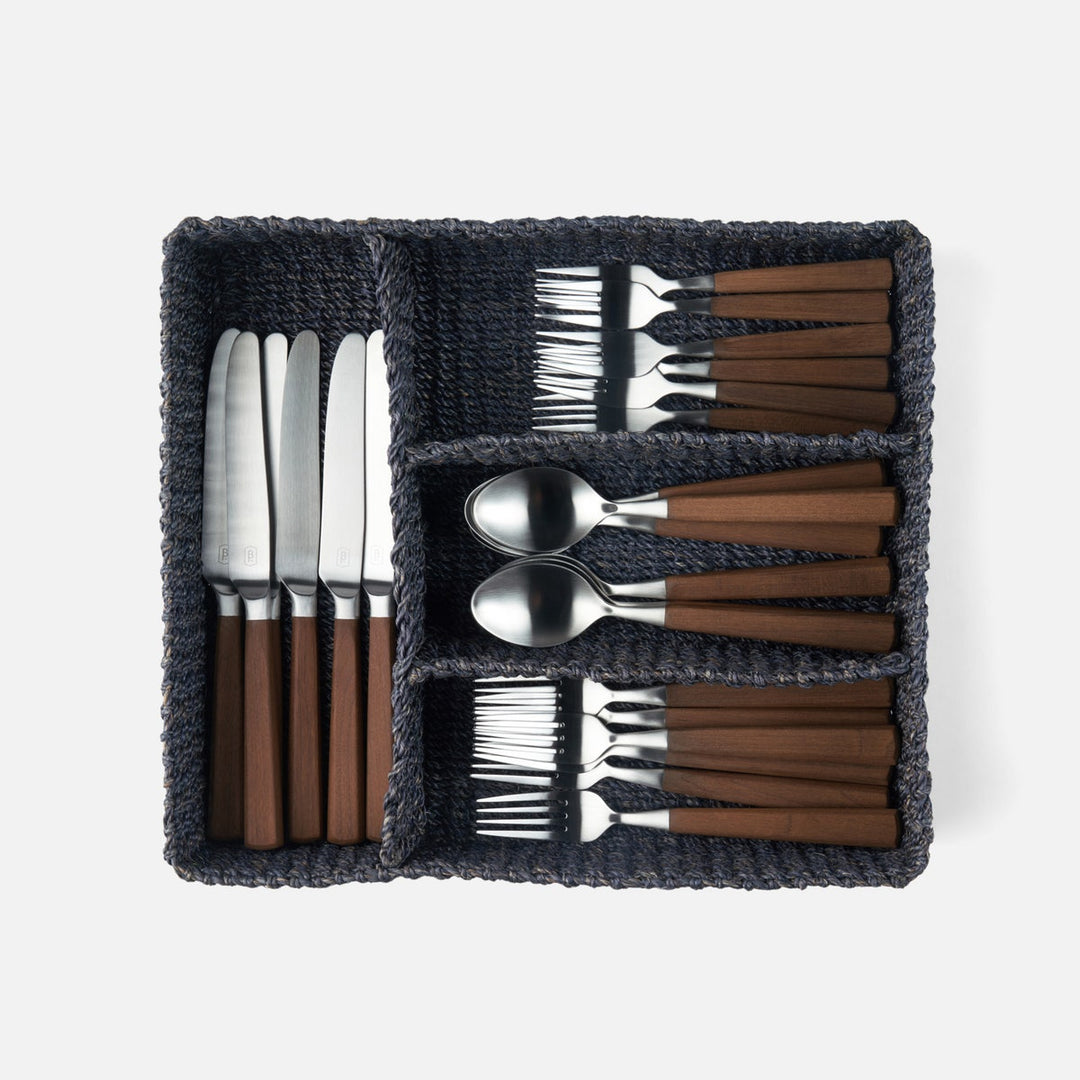 Voru Navy Flatware Tray Abaca Fiber