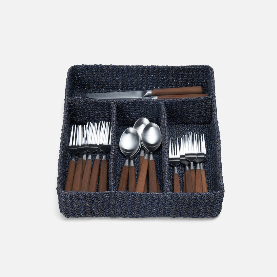 Voru Navy Flatware Tray Abaca Fiber
