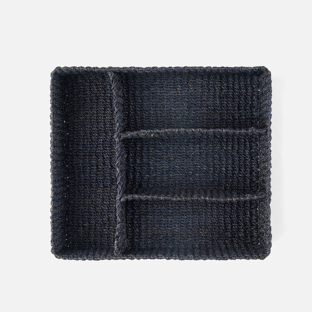 Voru Navy Flatware Tray Abaca Fiber