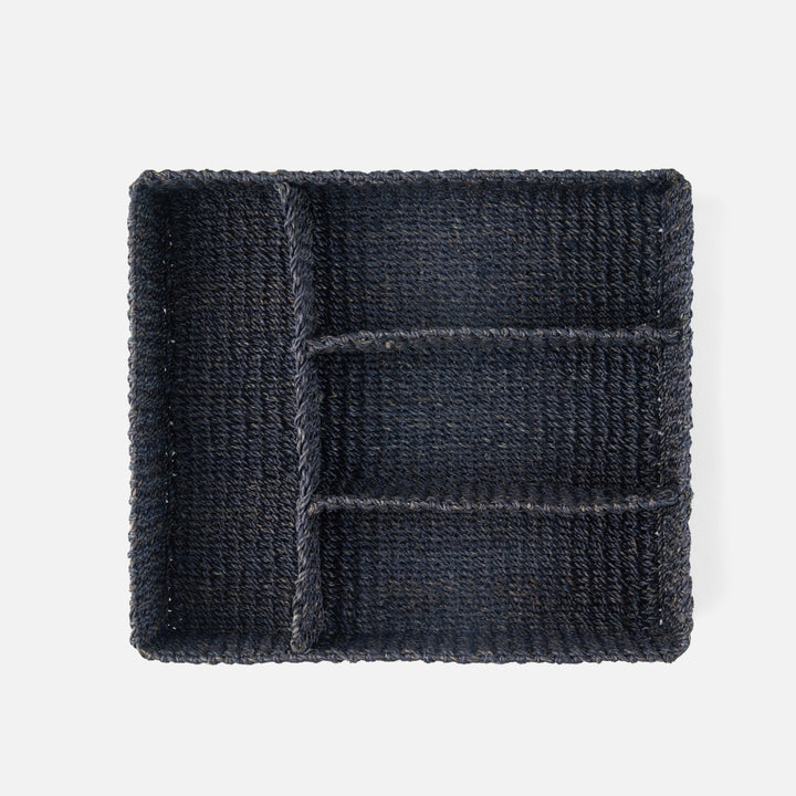 Voru Navy Flatware Tray Abaca Fiber