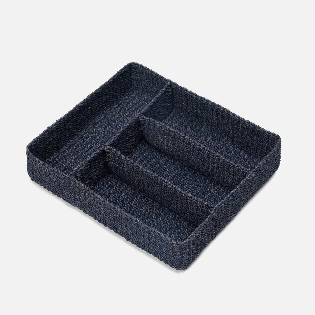 Voru Navy Flatware Tray Abaca Fiber