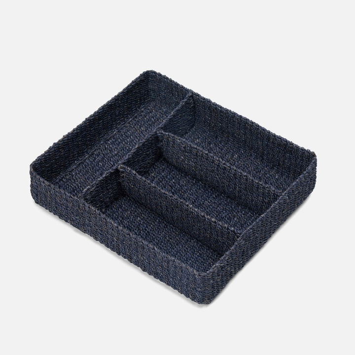 Voru Navy Flatware Tray Abaca Fiber