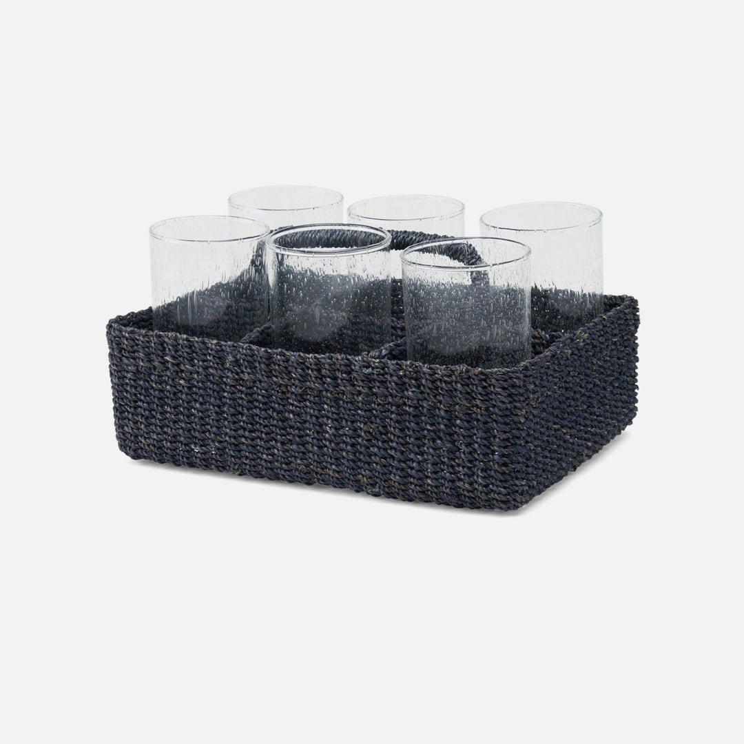 Voru Navy Glassware Caddy Abaca Fiber