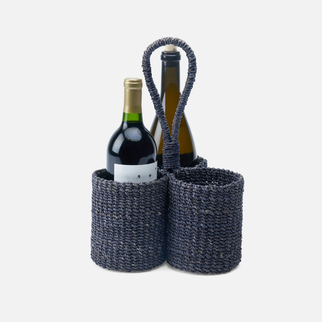 Voru Navy Wine Caddy Abaca Fiber